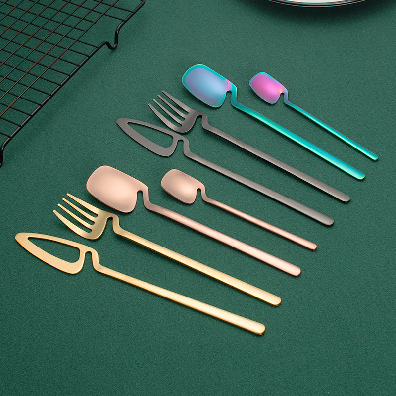 [Stainless Steel | Cutlery] 16pcs/24pcs Reusable Stainless Steel Cutlery Set | Tableware Eating Utensils Set, Kitchen Supplies, Dinnerware Set With Long Handle