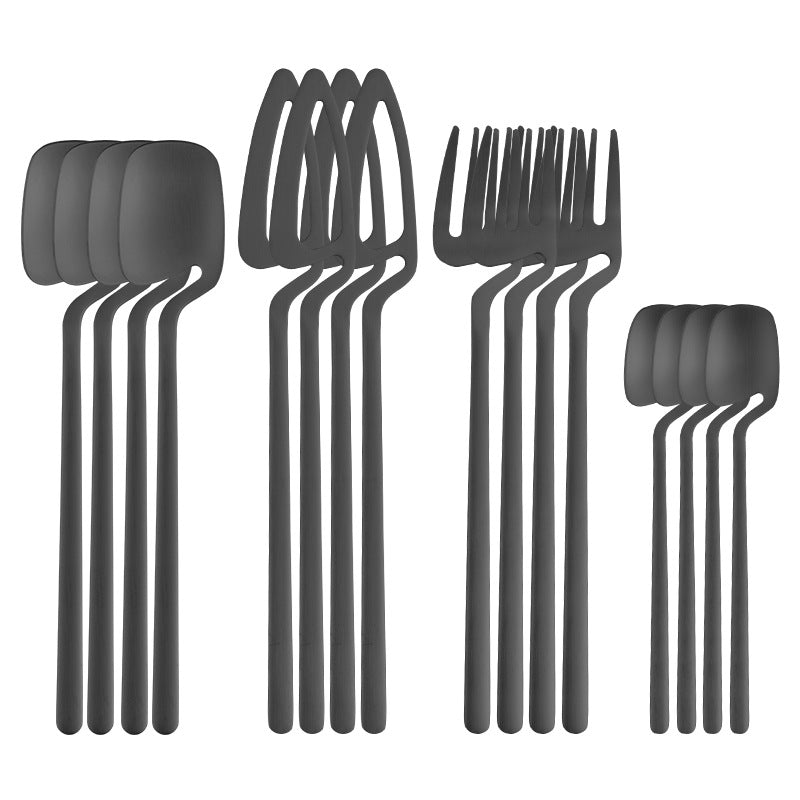 [Stainless Steel | Cutlery] 16pcs/24pcs Reusable Stainless Steel Cutlery Set | Tableware Eating Utensils Set, Kitchen Supplies, Dinnerware Set With Long Handle