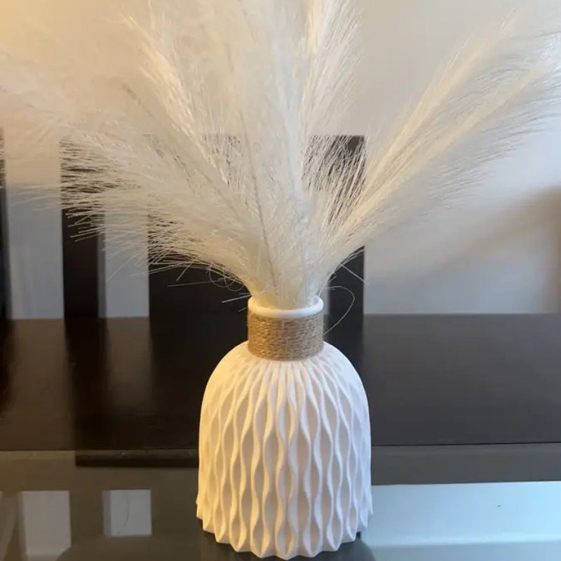 2 Pcs White Modern Nordic Plastic Vases, Simple Tabletop Water Bottles for Home Living Room & Dining Table Decor, Creative Artistic Party Decoration Pieces with Birthday Decor Accents