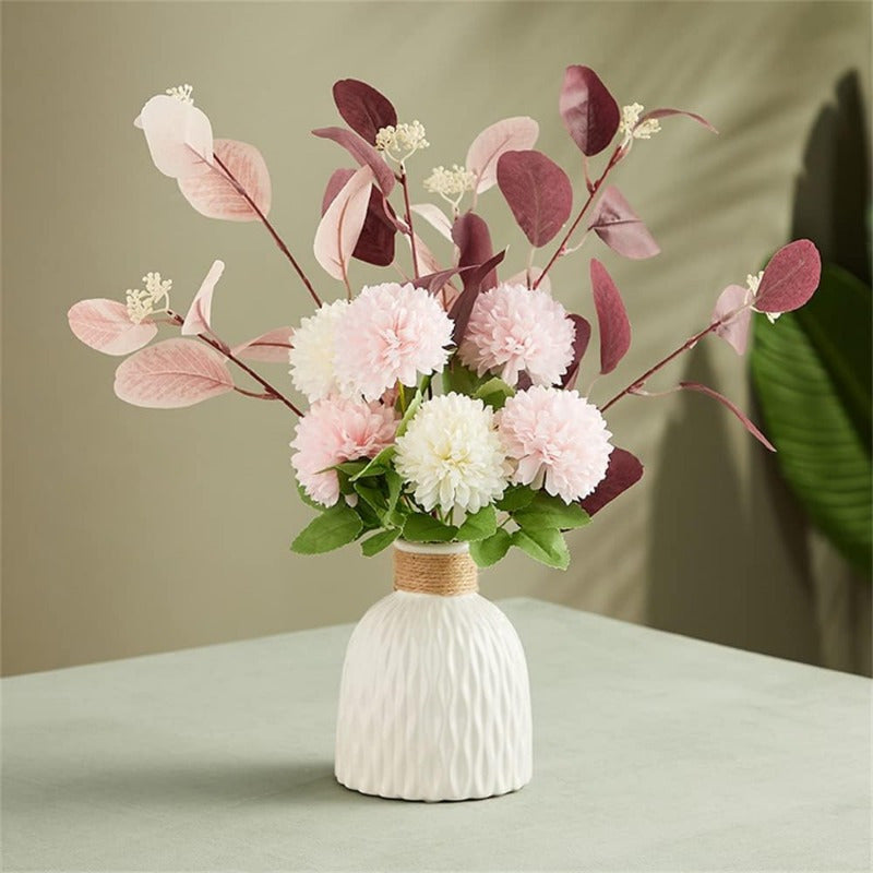 2 Pcs White Modern Nordic Plastic Vases, Simple Tabletop Water Bottles for Home Living Room & Dining Table Decor, Creative Artistic Party Decoration Pieces with Birthday Decor Accents