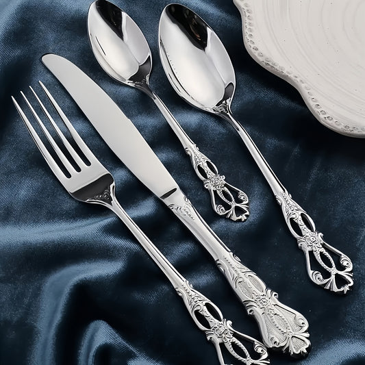 36pcs Premium Stainless Steel Cutlery Set - Shiny Finish, Dishwasher Safe Utensils for 6 - Ideal Present for Housewarming, Weddings, Christmas, Thanksgiving, And Valentine'S Day