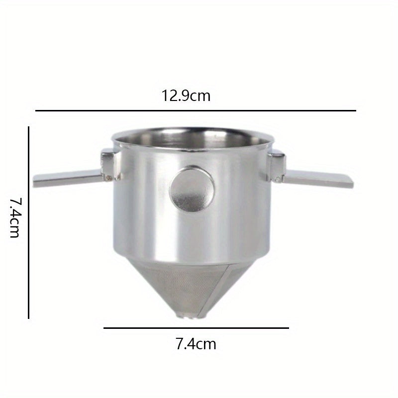 304 Stainless Steel Hanging Ear Coffee Filter Cup with Hand Flush System - Portable, Reusable, No Paper Filters Needed, Compact & Durable Design with Hanging Loop for Travel, Camping, Home & Office - Easy-Clean Coffee Maker A