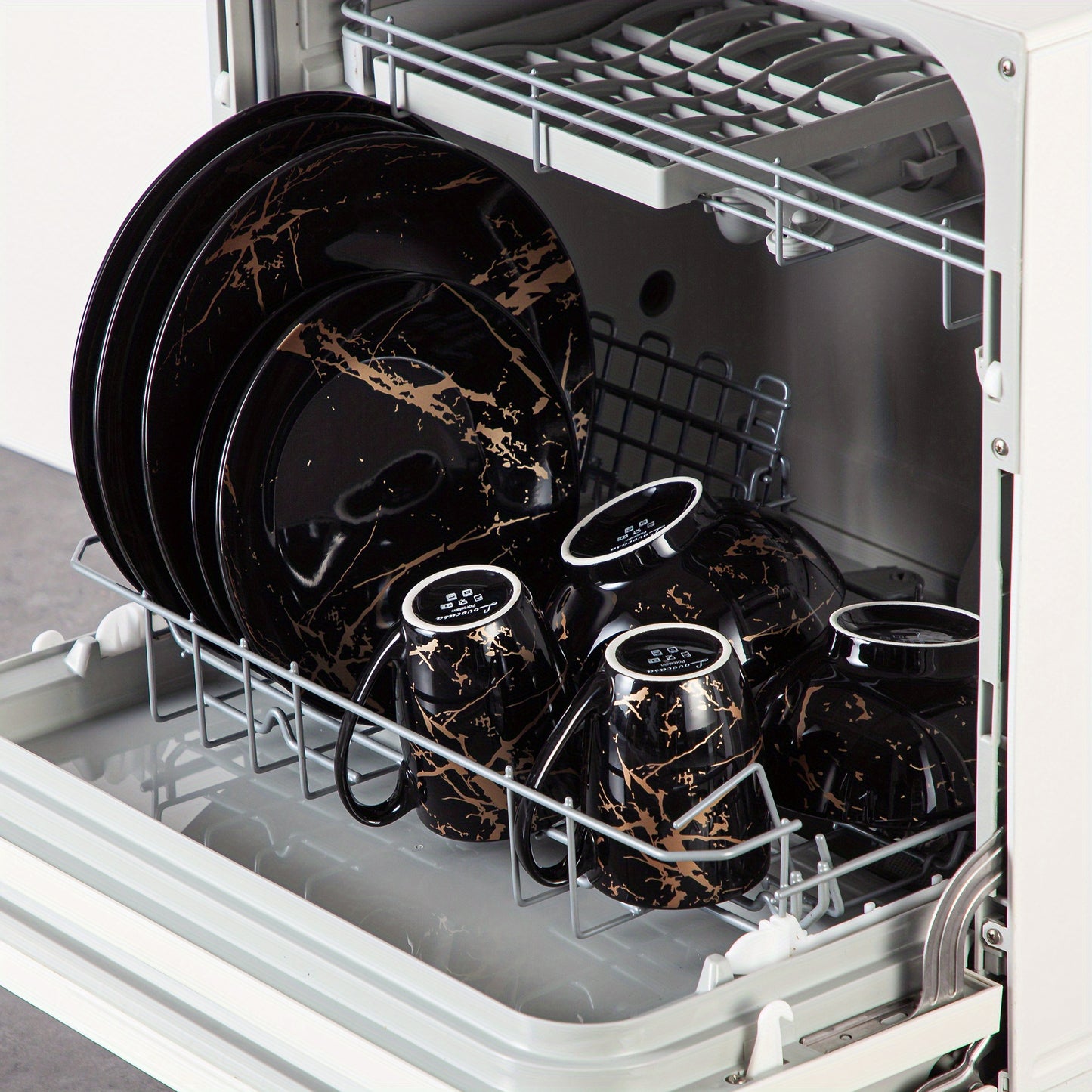 Porcelain Glazed Dinnerware Set (16-Piece) – Plates, Bowls & Mugs for 4