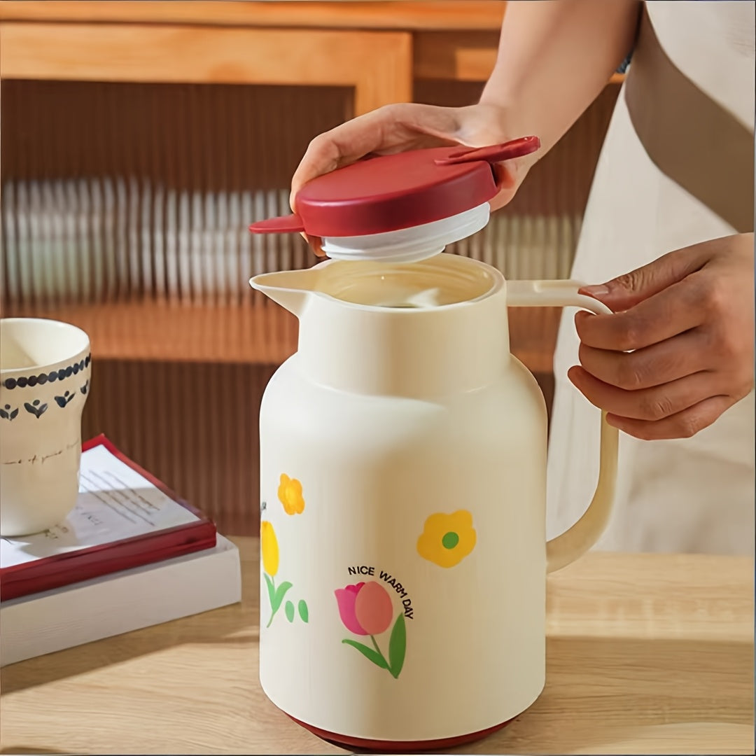 Home-use Large-capacity Insulated Coffee Carafe, Glass-lined Thermos Flask, Hot Water Bottle, Insulated Coffee Mug, Lidded Teapot, Vacuum Insulation 1000ml/33.8oz