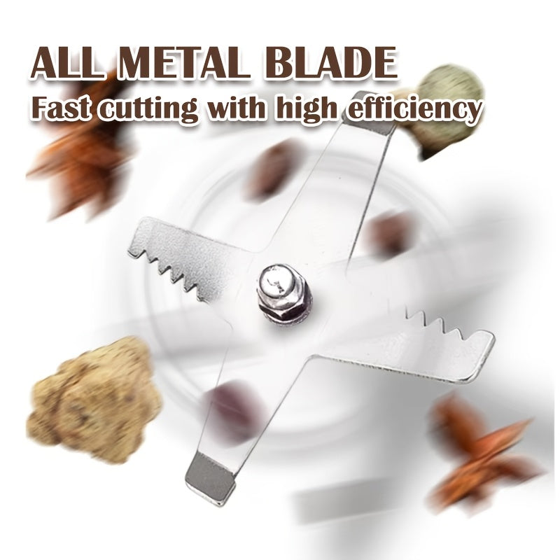 1pc Electric Coffee & Grain Grinder with High-Speed Motor (2500 RPM) & Heavy-Duty Stainless Steel - Fast Grinding for Espresso, Coffee Beans, Tea Nuggets, Spices - Suitable for Home Brewing, Modern Kitchen Appliance