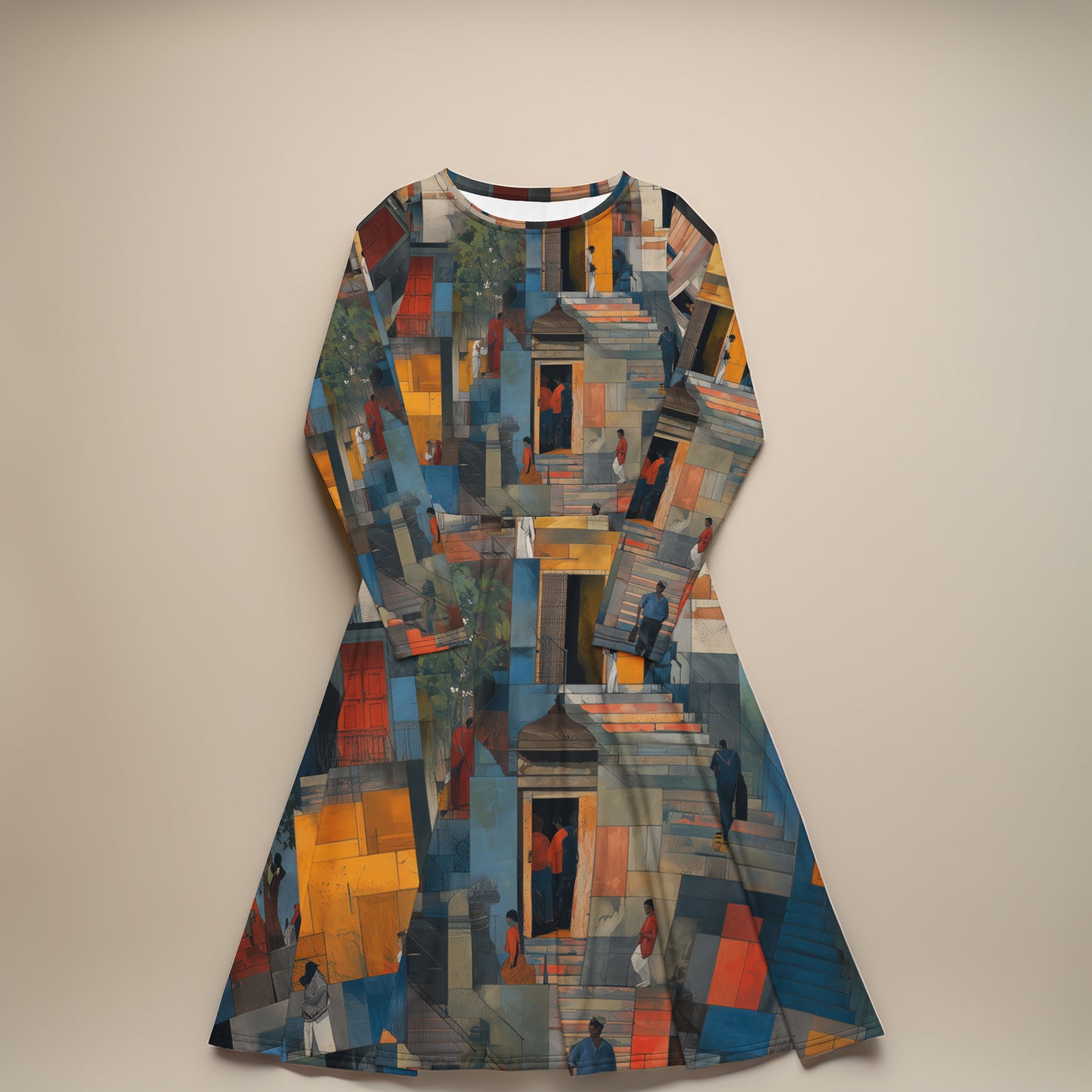 Tetrix Urban Collage – All-Over Print Midi Dress