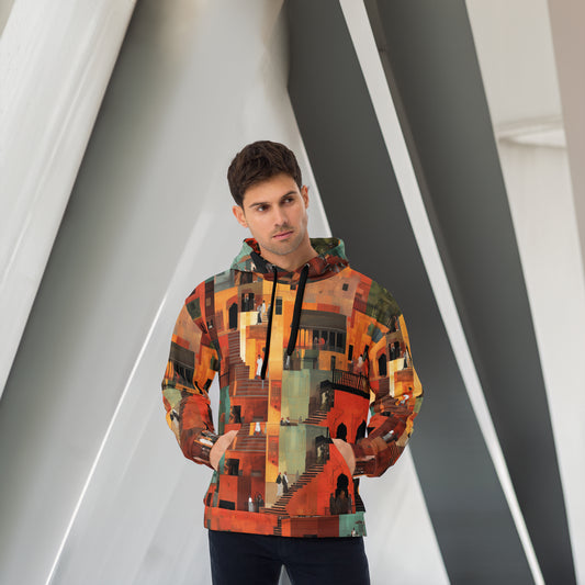 Tetrix City Layers Collage – Recycled All-Over Print Unisex Hoodie
