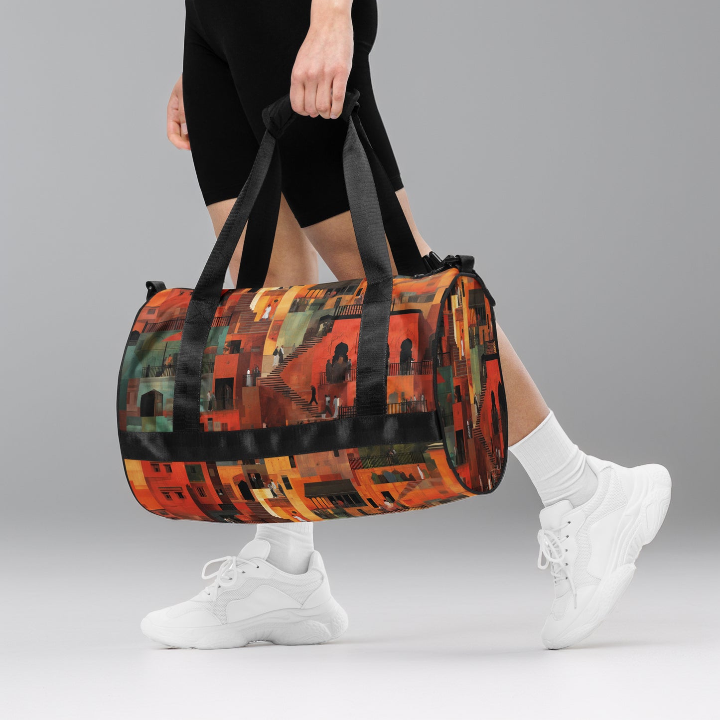 Tetrix City Layers Collage – All-Over Print Gym Bag