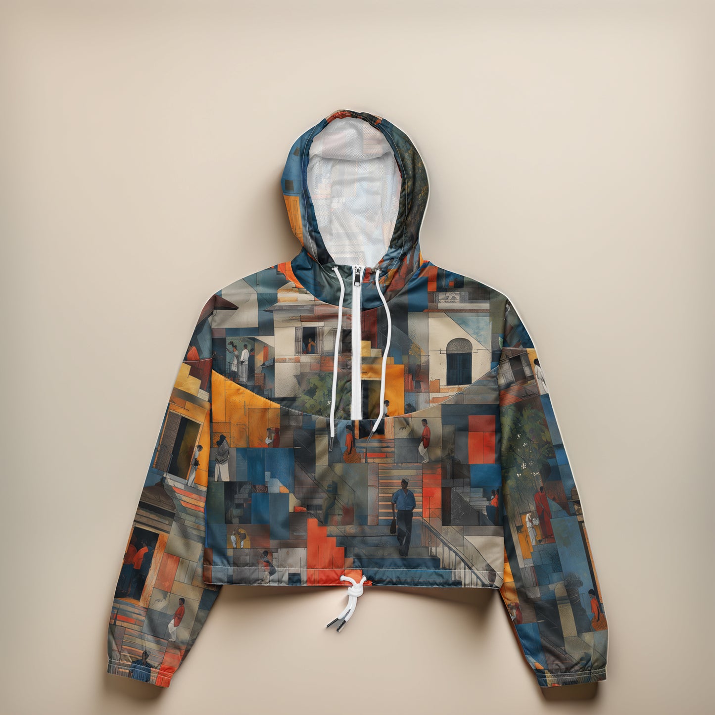Tetrix Urban Collage – Women’s Cropped Windbreaker