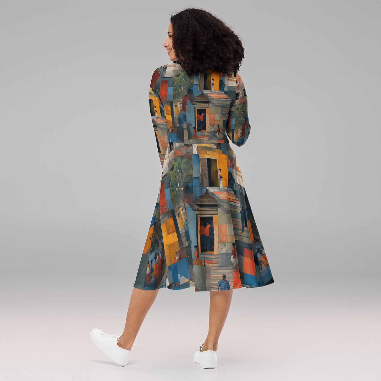 Tetrix Urban Collage – All-Over Print Midi Dress
