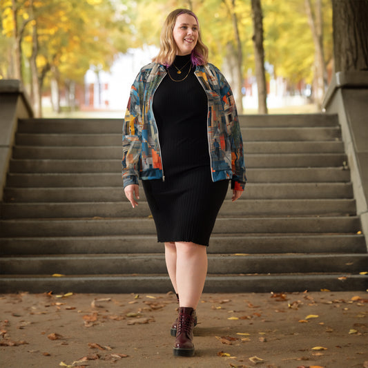 Tetrix Urban Collage – All-Over Print Bomber Jacket