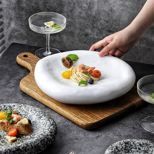 Japanese-Inspired Oval Ceramic Plate (1 Piece) – Salad, Sushi & Dessert Serving Dish