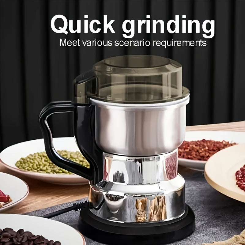 1pc Electric Coffee & Grain Grinder with High-Speed Motor (2500 RPM) & Heavy-Duty Stainless Steel - Fast Grinding for Espresso, Coffee Beans, Tea Nuggets, Spices - Suitable for Home Brewing, Modern Kitchen Appliance