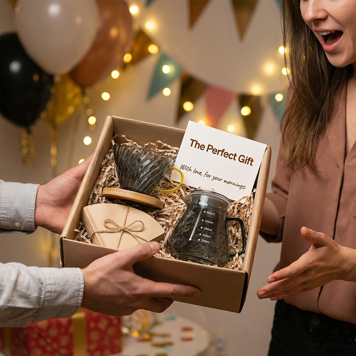 Ninonly Pour Over Coffee Maker, 3-In-1 Coffee Dripper Set with 20fl.oz/600ml Carafe, Filters & 100pcs Filter Paper, Portable Coffee Maker for Home, Camping, Office & Gifts