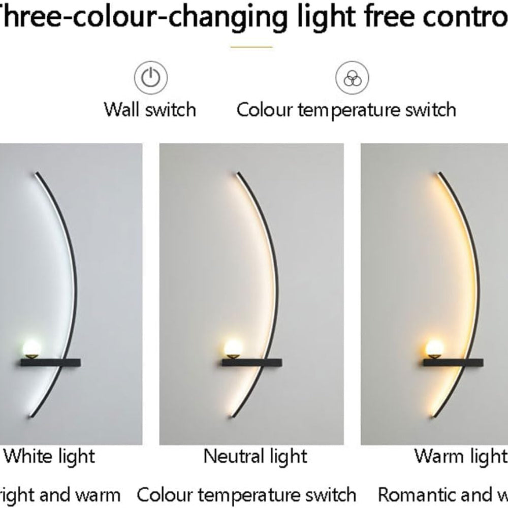 2pcs Bedroom Wall Lights, 31.5in LED Warm Light Wall Lamps for Bedroom, Modern Wall Sconces Set Of Two, Wall Sconces Wall Lights for Living Room Bedside Light(2pcs)