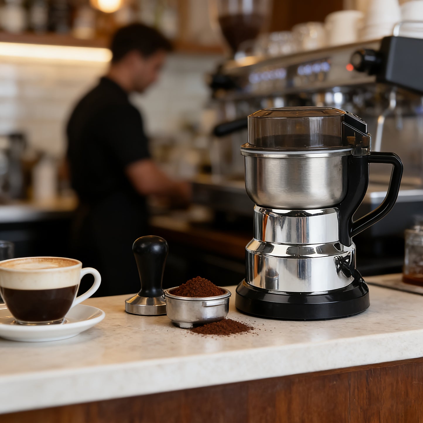 1pc Electric Coffee & Grain Grinder with High-Speed Motor (2500 RPM) & Heavy-Duty Stainless Steel - Fast Grinding for Espresso, Coffee Beans, Tea Nuggets, Spices - Suitable for Home Brewing, Modern Kitchen Appliance