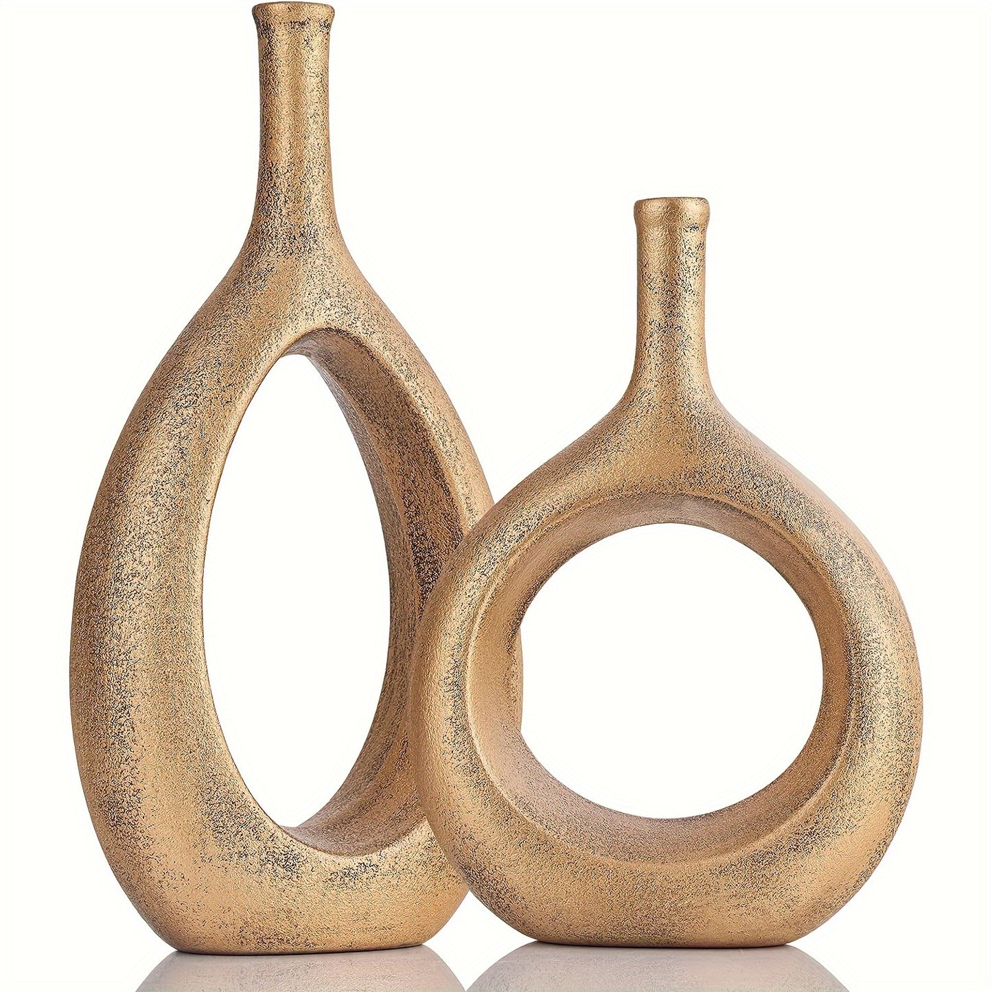 Set of 2 Ceramic Vases for Home Decor, Perfect for Flowers, Weddings, and Centerpieces - Ideal for Living Room, Kitchen, Bathroom, and Office Tables