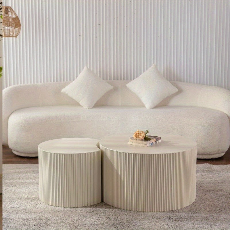 Small Space Round Coffee Table – Modern Center Table (No Assembly Needed)