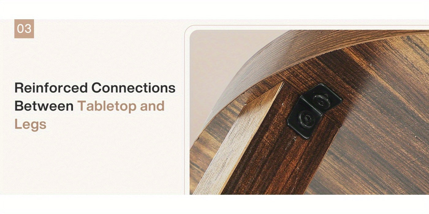 Modern Round Coffee Table with 2-Tier Storage – Rustic Brown Center Table