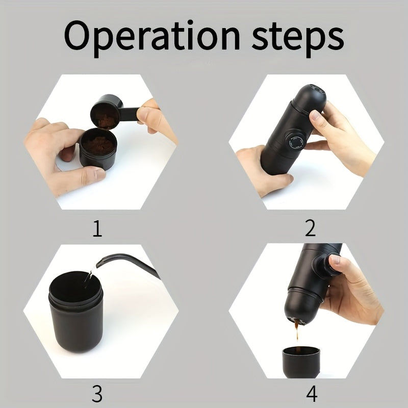 Portable Espresso Machine | Capsule Design, Easy to Carry, Travel Coffee Machine, Manual Operation, Easy to Clean, Plastic, Modern Style, <33.81oz Capacity, No Electricity Needed
