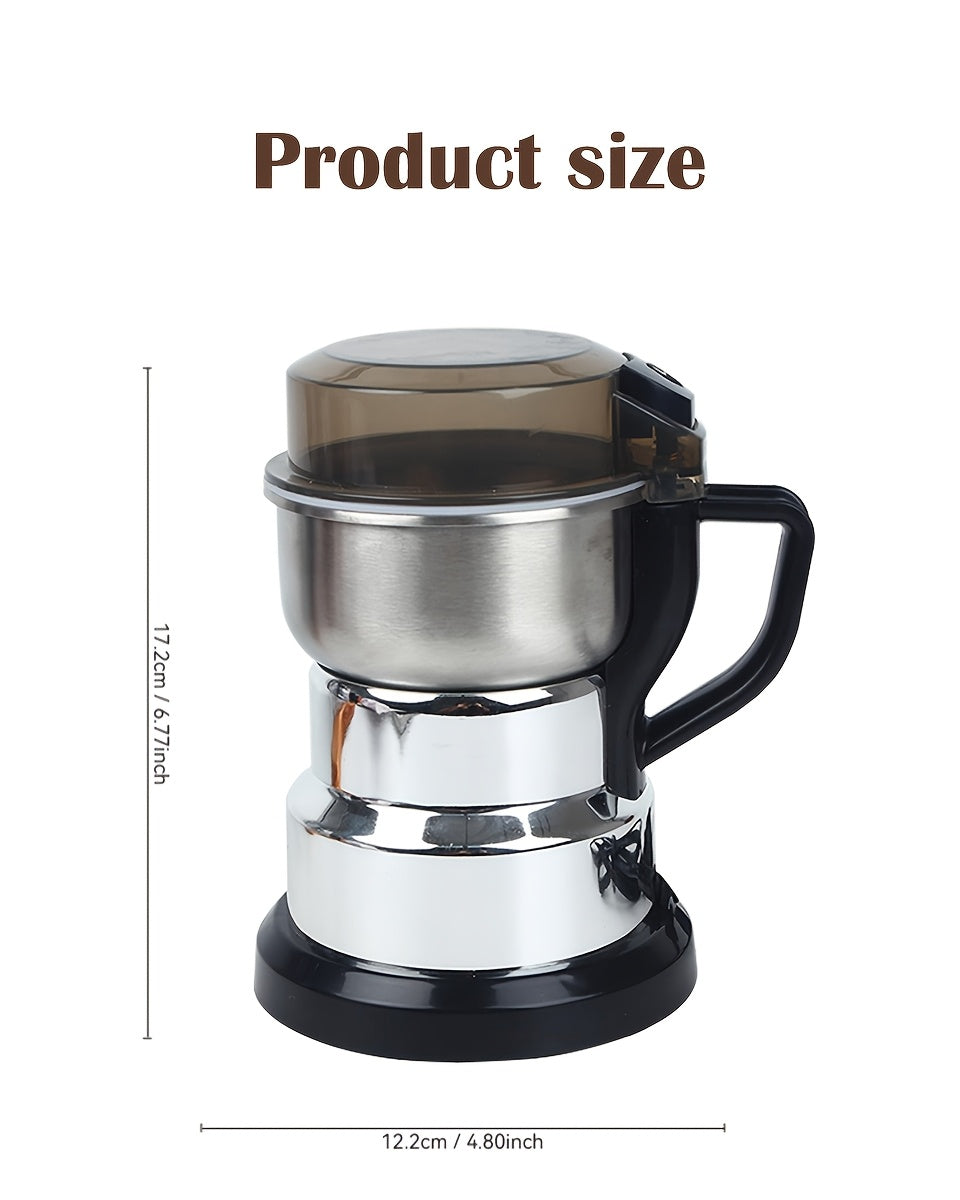 1pc Electric Coffee & Grain Grinder with High-Speed Motor (2500 RPM) & Heavy-Duty Stainless Steel - Fast Grinding for Espresso, Coffee Beans, Tea Nuggets, Spices - Suitable for Home Brewing, Modern Kitchen Appliance