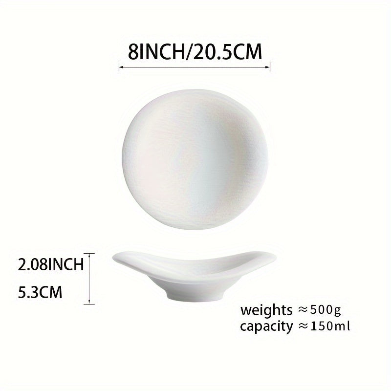 Modern Irregular Oval Plate (1 Piece) – Textured Ceramic Serving Plate