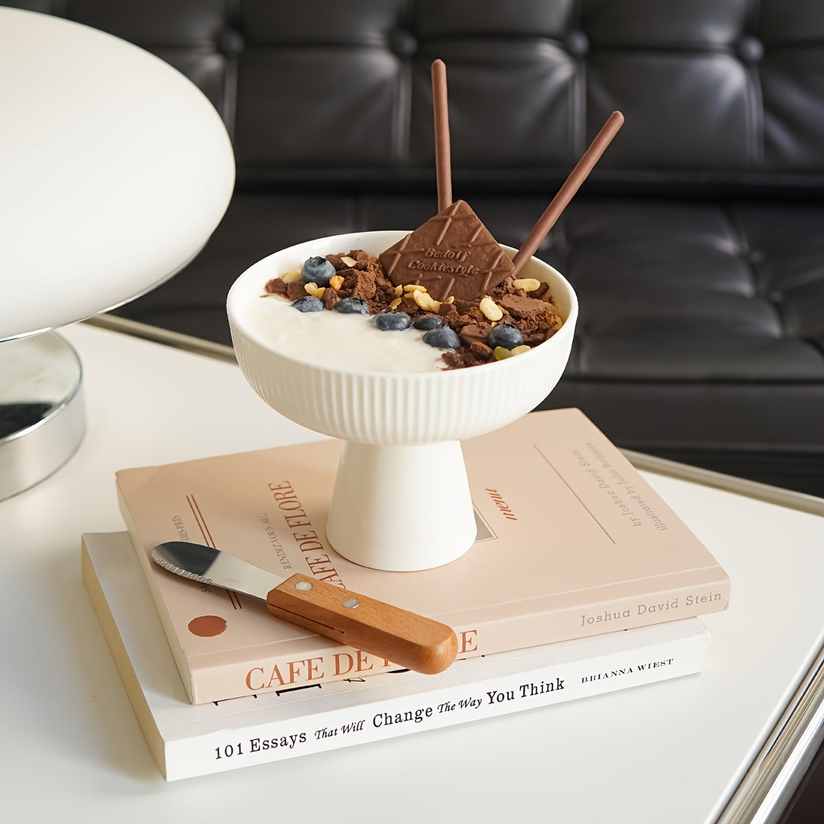 Handcrafted Ceramic Yogurt Bowl (1 Piece) – High-Leg Dessert & Breakfast Cup