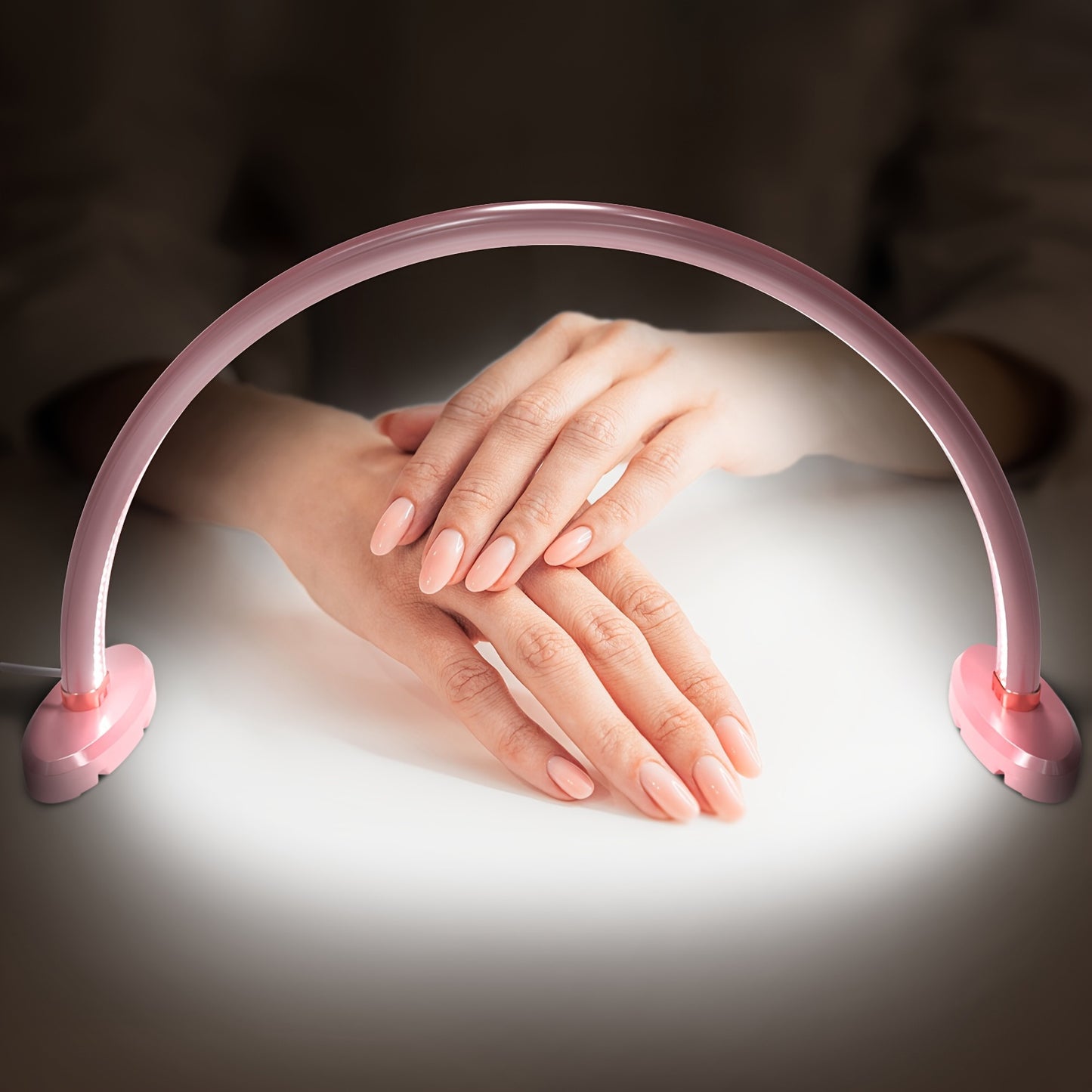 1pc Aluminum Alloy 3 Color Temperatures Dimmable Half-Moon Desk Lamp - USB-Powered Arch Light with Polished Finish for Nail Art, Crafts, Reading & Nightstand Use, Craft Lighting | Sleek Design | Adjustable Brightness, Desk La