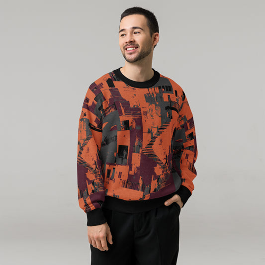 Tetrix City Layers Collage – Relaxed Fit Knitted Crew Neck Sweater