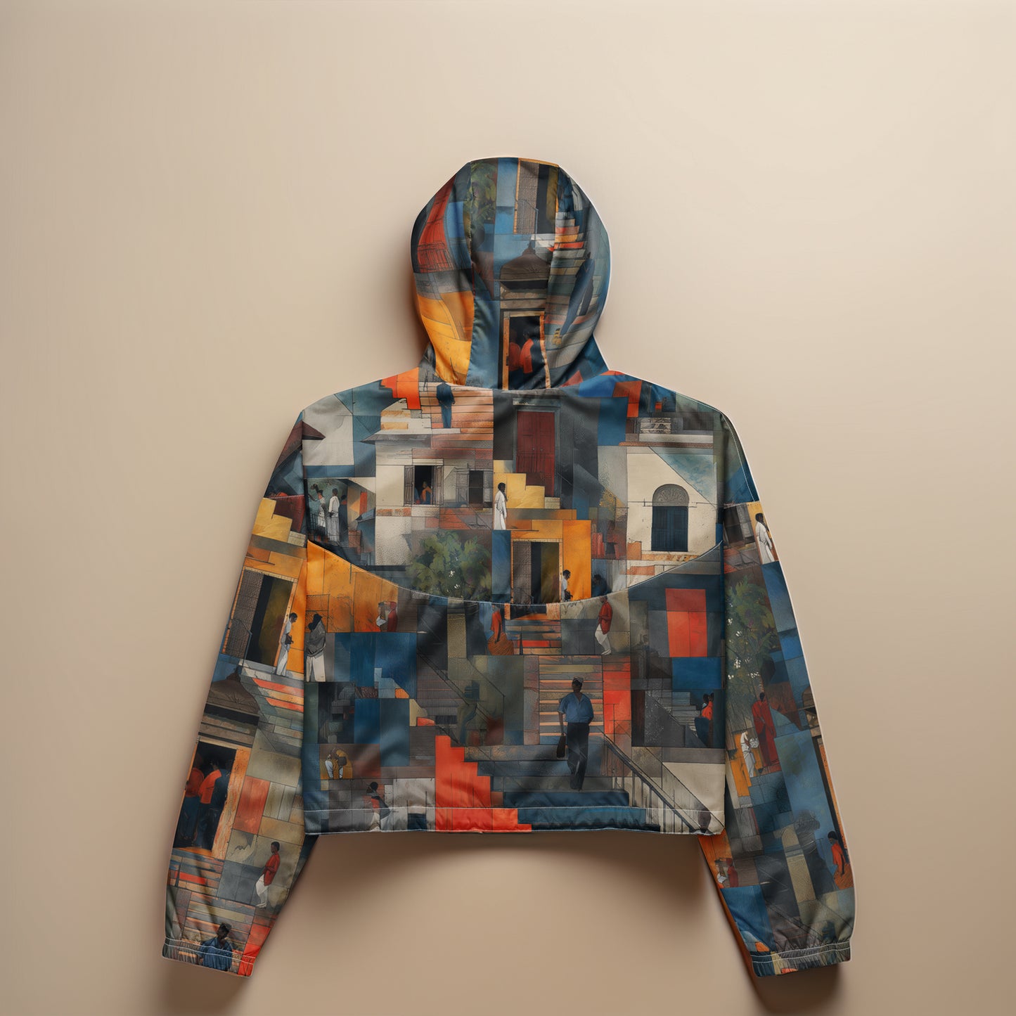 Tetrix Urban Collage – Women’s Cropped Windbreaker