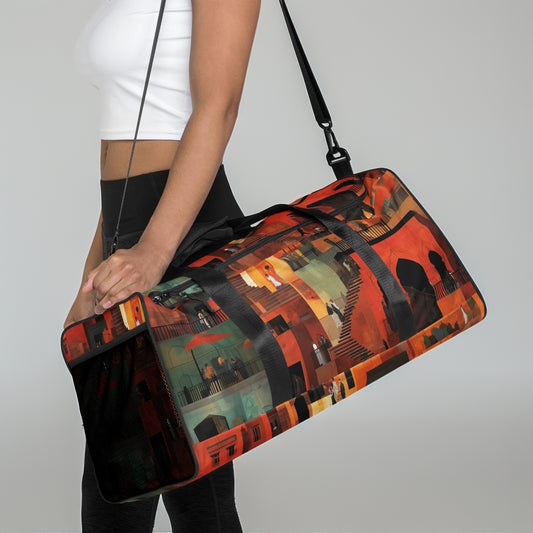 Tetrix City Layers Collage – All-Over Print Duffle Bag