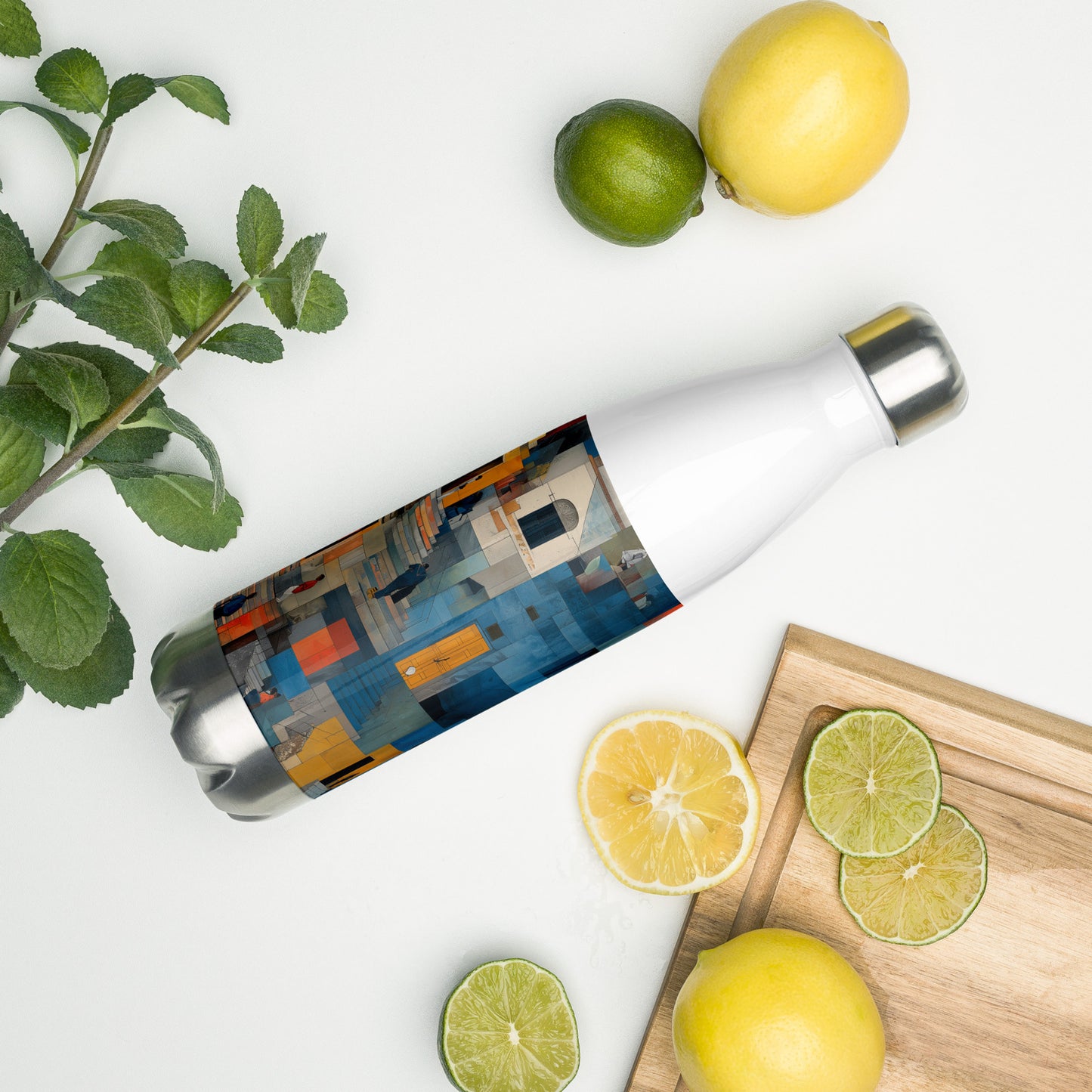 Tetrix Urban Collage – All-Over Print Stainless Steel Water Bottle