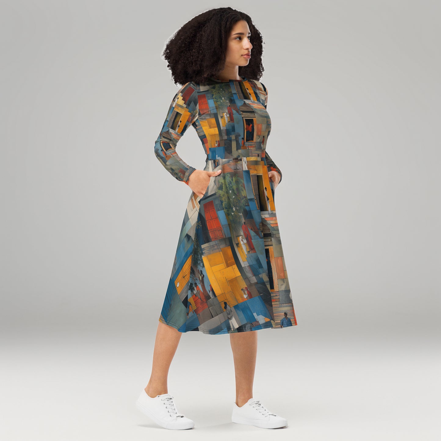 Tetrix Urban Collage – All-Over Print Midi Dress