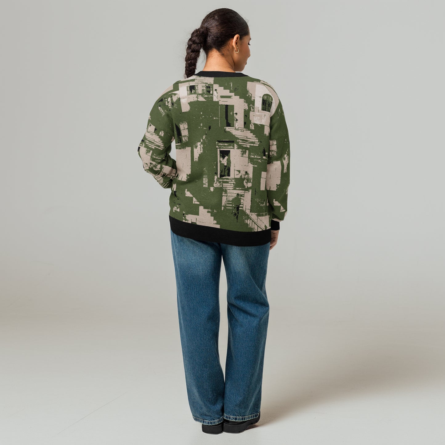 Tetrix Urban Collage – Relaxed Fit Knitted Crew Neck Sweater