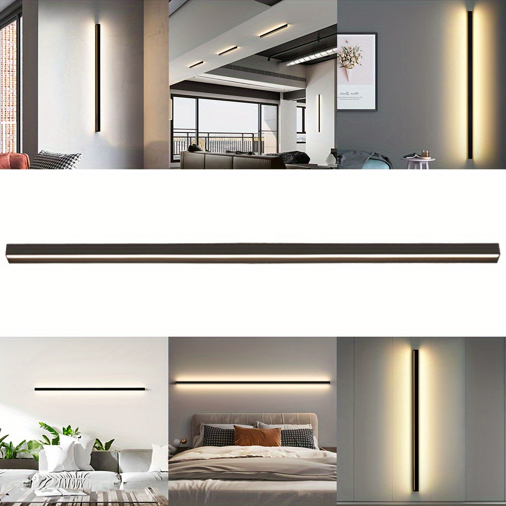 1pc Modern Garden Pattern Wall Lamp, Waterproof Long Wall Lamp Outdoor, Simple High-end Wall Lamp, Lamps Can Be Used For Outdoor Corridors, Balconies, Courtyards, Aisles, Exterior Walls, Staircase Lights