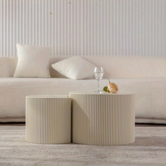 Small Space Round Coffee Table – Modern Center Table (No Assembly Needed)