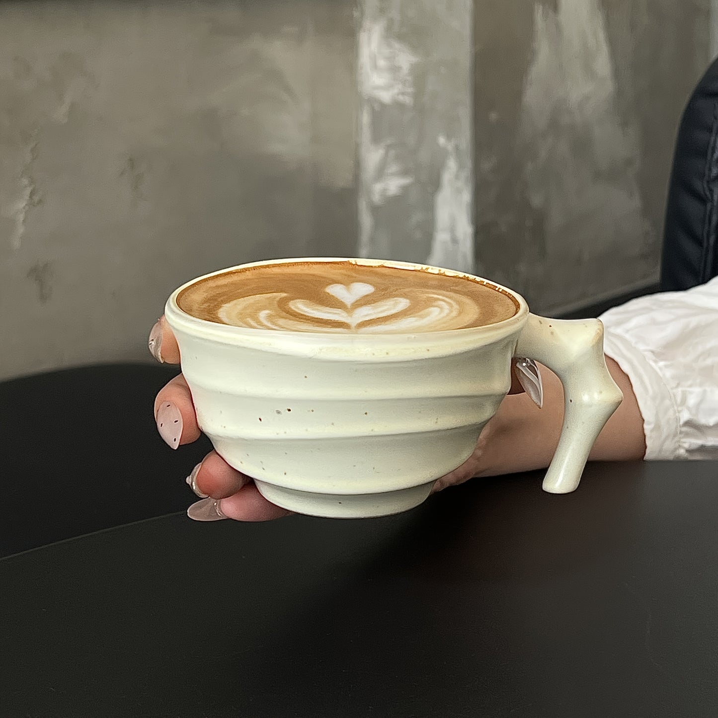 [Vintage Ceramic Coffee Cup] Vintage Rustic Ceramic Bamboo-Section Coffee Cup | Kiln-Altered Handheld Mug, Creative Unique-Shaped Latte Art Mug