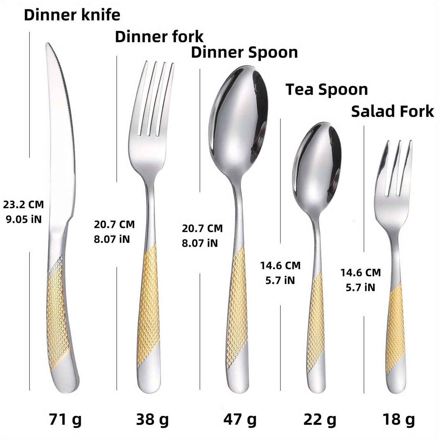 Hammered Modern Golden/Silvery Silverware Set, 40pcs Cutlery Set for 8, Stainless Steel Flatware Set for Home, Kitchen, Restaurant and Hotel, Mirror Polished Silverware Set, Dishwasher Safe