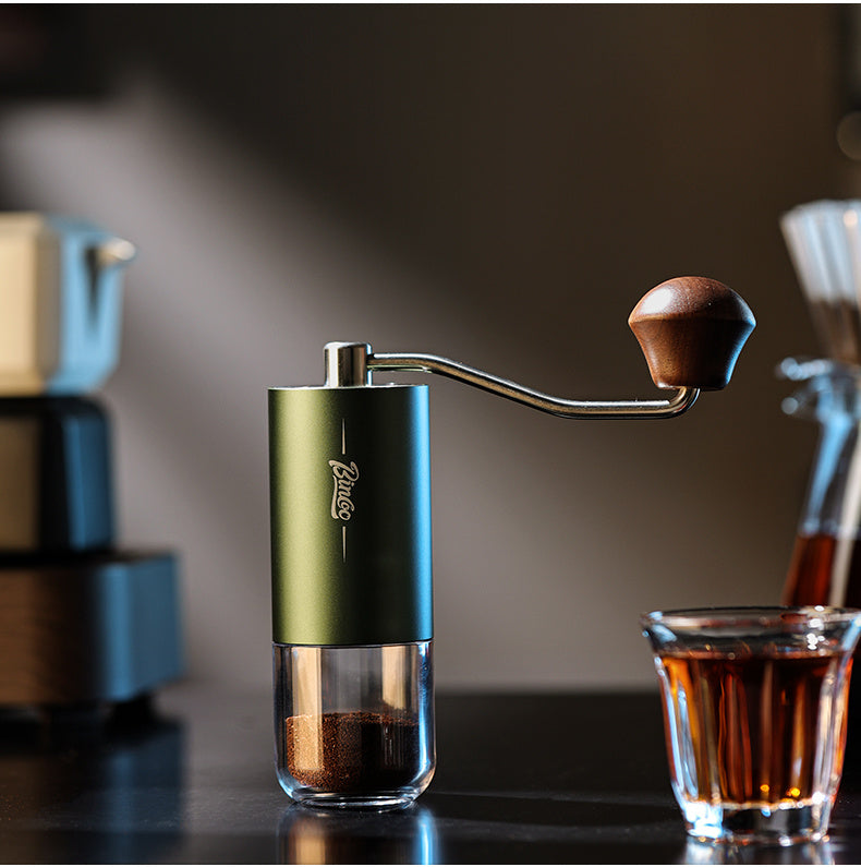 Bincoo Phantom Series Manual Coffee Grinder Featuring 6 Star Steel Burrs, a Portable Hand Crank Mill with Adjustable Grind Settings Suitable for Espresso, Pour Over, French Press, And Drip Coffee, Ideal for Home, Travel, Camp