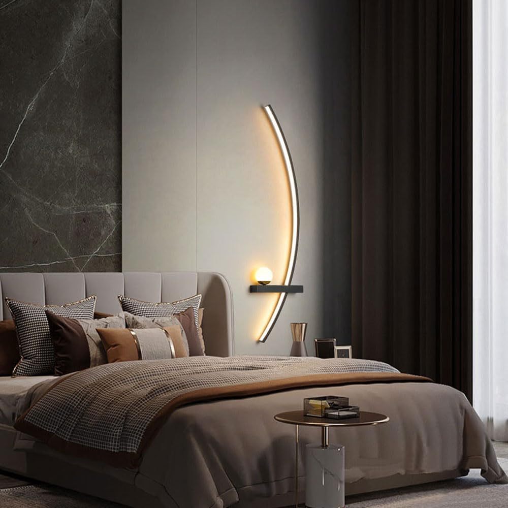 2pcs Bedroom Wall Lights, 31.5in LED Warm Light Wall Lamps for Bedroom, Modern Wall Sconces Set Of Two, Wall Sconces Wall Lights for Living Room Bedside Light(2pcs)