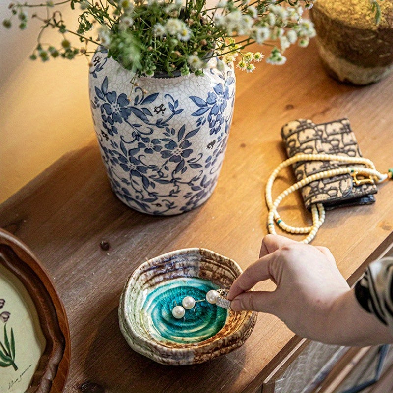 Ice Crack Glaze Ceramic Bowl Set (2-Piece, 8") – Special-Shaped Serving Bowls