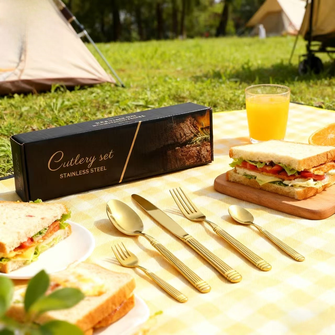 60/40/20pcs, Luxurious Striped Roman Column Stainless Steel Knife, Fork and Spoon Set, Kitchen Stainless Steel Tableware Set, Mirror-polished Finish, Suitable for Use in Households, Restaurants, Hotels and Parties, Can Be Was