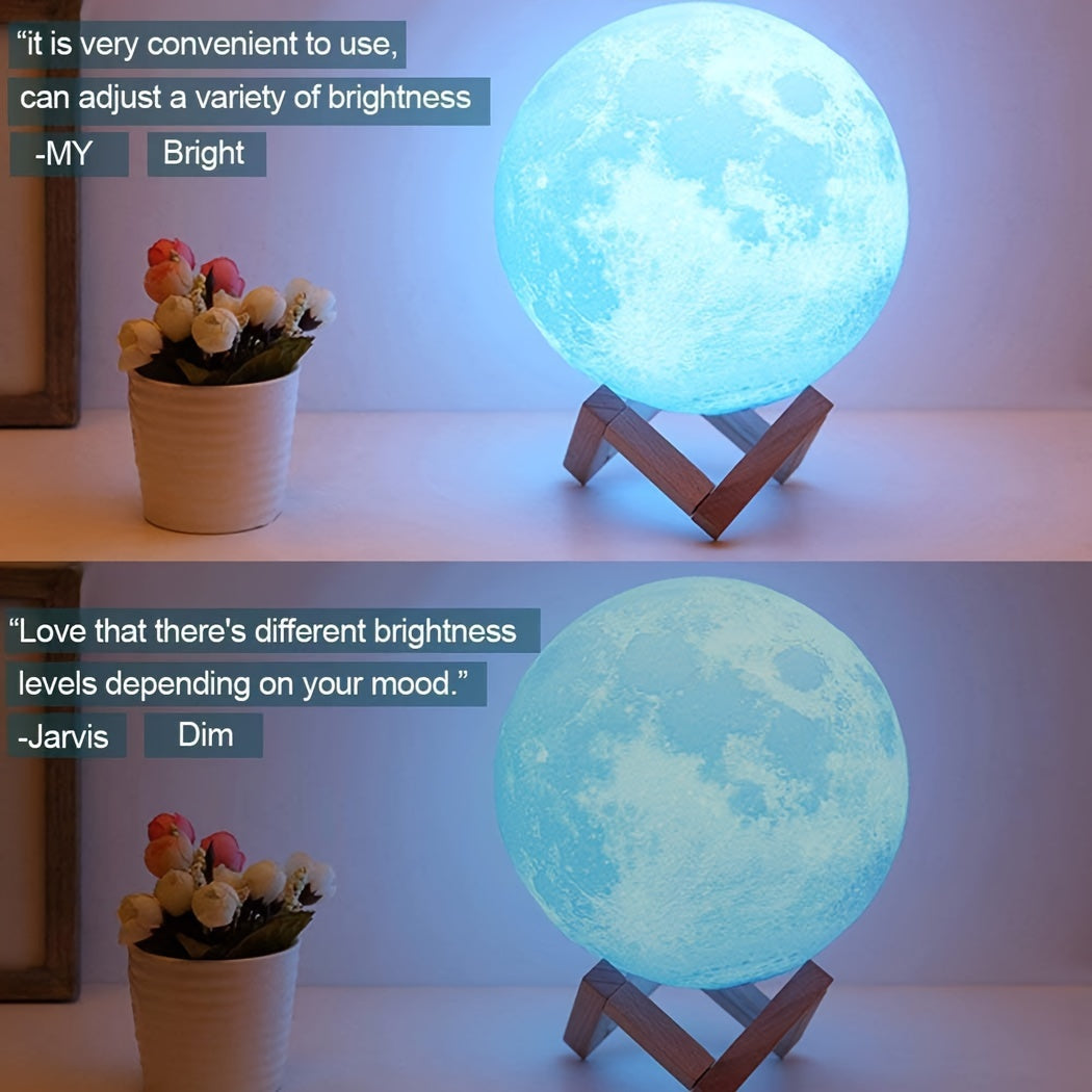 Moon Lights 128 Colors Lights Desk Lamp Birthday Gifts Fashion Wedding Gifts for Mom Anniversary Gifts Christmas Halloween New Year Base Two Ways to Control with Remote And Touch Rechargeable Night Lights Dimmable Bedroom Lig