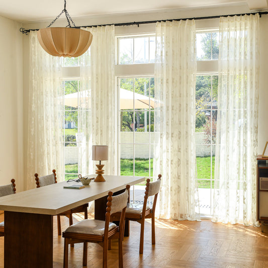 Custom Made Semi-Sheer Lace Voile Curtains for Windows-0