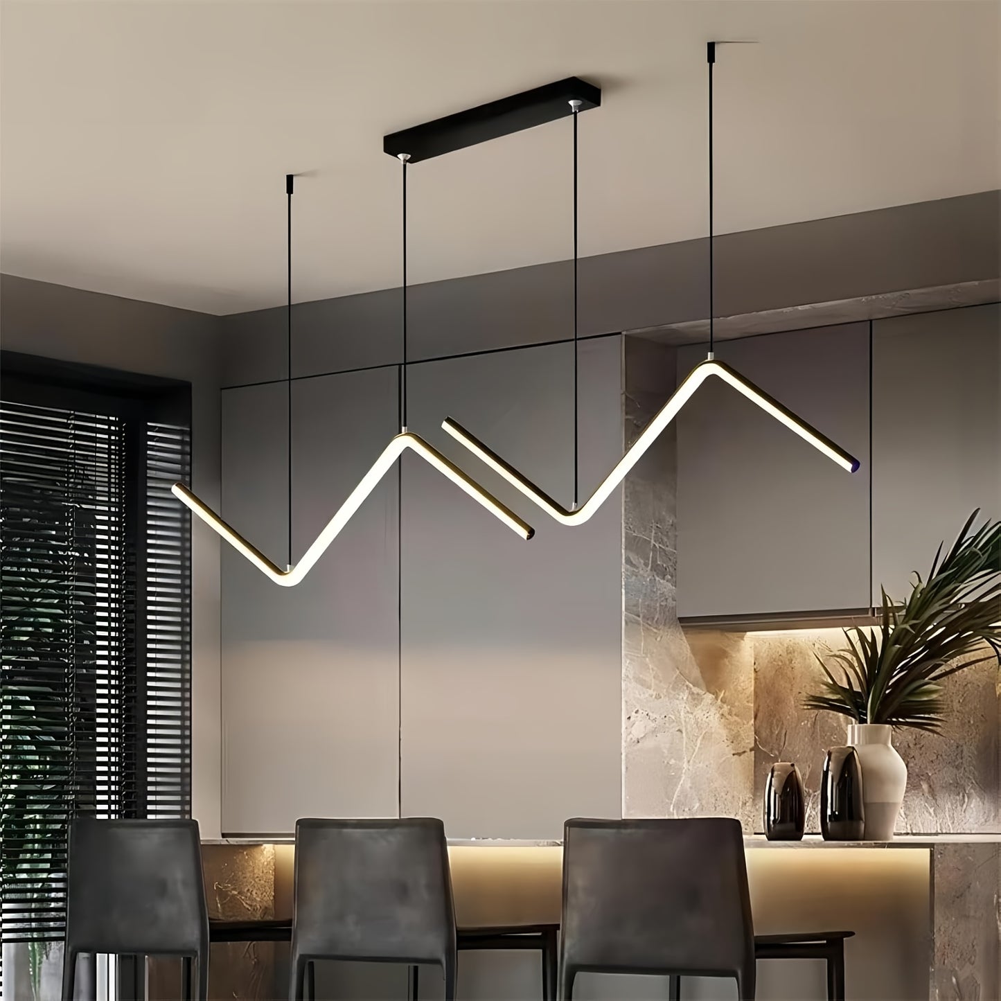 1pc Modern LED Chandelier Black Chandelier Living Room Bedroom Simple Lamps Corridor Indoor Lighting Decoration Home Furnishing