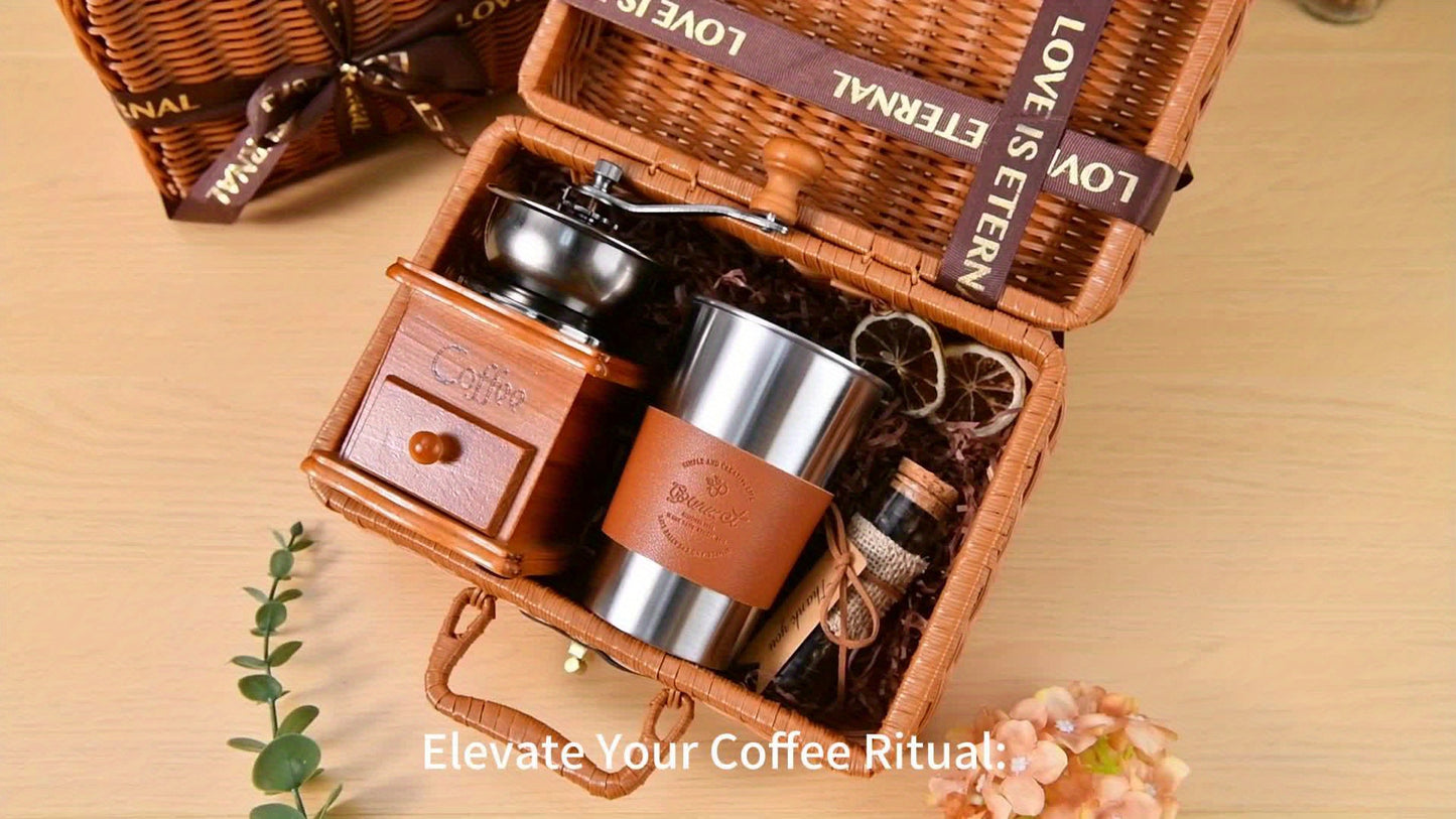 Portable Hand Coffee Grinder - Outdoor Coffee Set for Travel, Office, Food Truck, and Gifts (Coffee Beans Not Included)