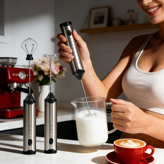 3-Speed Adjustable Rechargeable Milk Frother - 304 Stainless Steel Handheld Electric Foam Maker, Large Battery USB Charging Drink Mixer, Multi-Use Milk & Egg Beater for Coffee, Latte, Matcha, Portable Whisk for Daily & Travel
