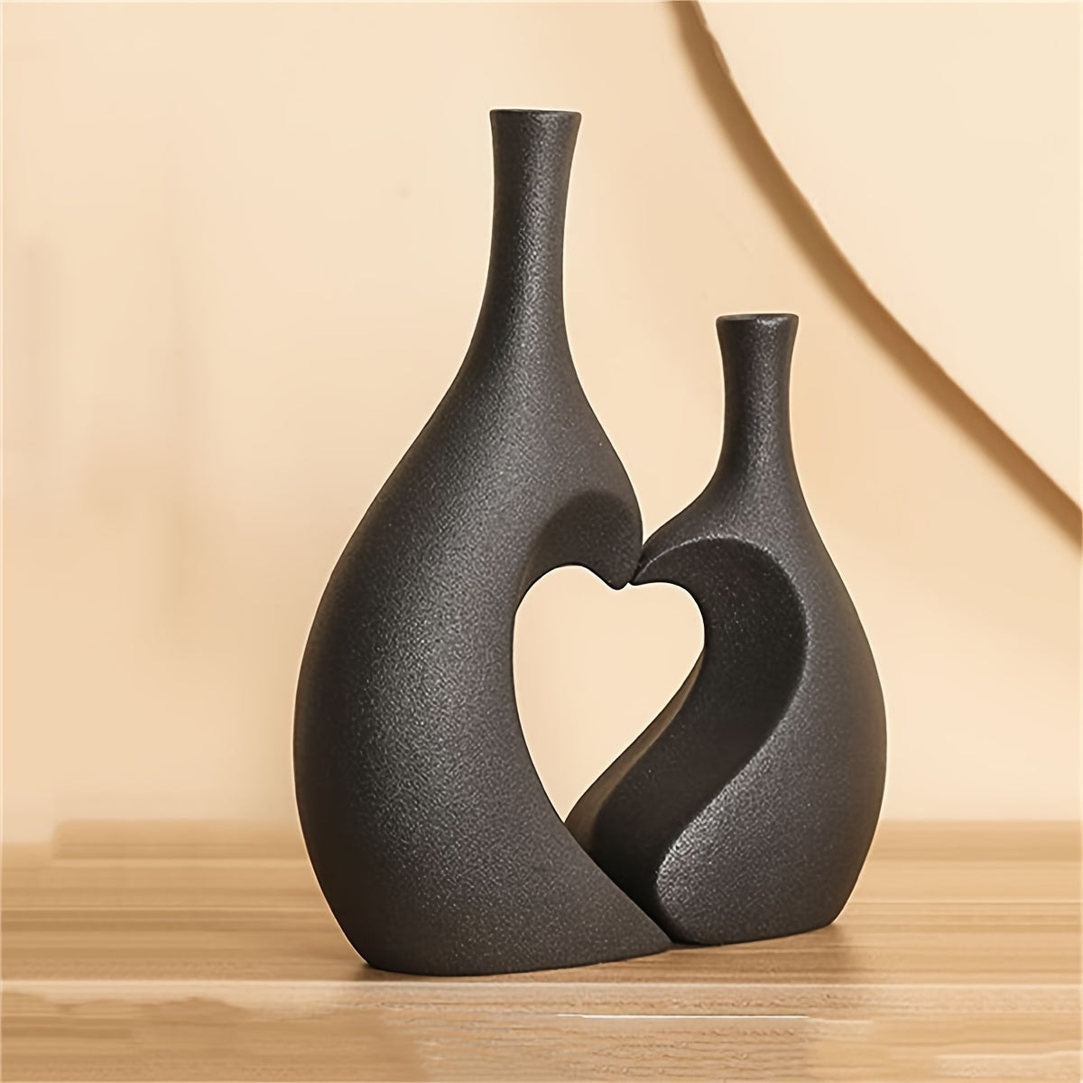 2pcs Flower Vases, Heart-shaped Connected Vases, Spring Summer Home Table Decor, Living Room Bedroom Display Cabinet Shop High-value Ornament, Gift For Relatives Friends
