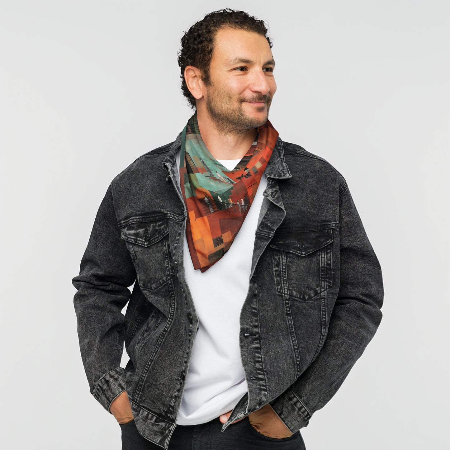 Tetrix City Layers Collage – All-Over Print Bandana