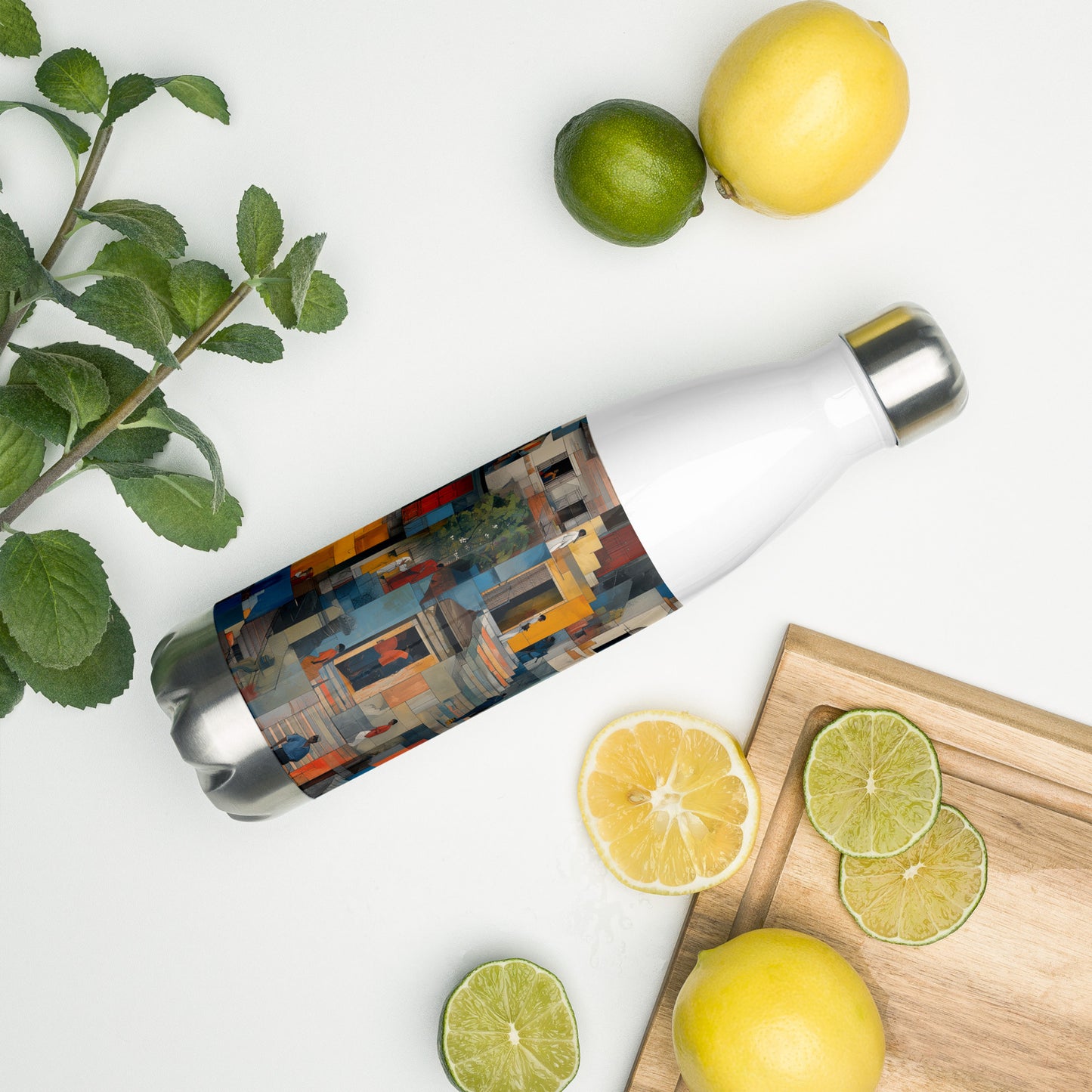 Tetrix Urban Collage – All-Over Print Stainless Steel Water Bottle